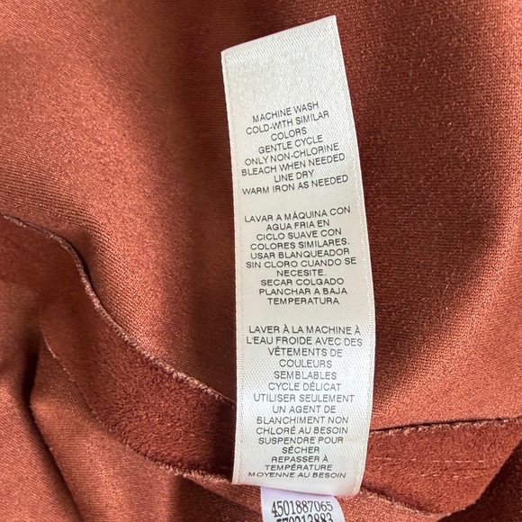 Chico’s Open Front Faux Suede Long Jacket in Rust Brown - Picture 10 of 10